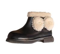 Bottes en caoutchouc pour enfants 39 imperméable à l'eau Bottes de neige chaudes Chaussures confortables Bottes de neige 25 (noir, 28 tout-petits)