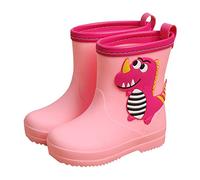 Bottes en caoutchouc pour enfants et filles - Légères comme une plume - Semelles souples antidérapantes - Imperméables - Confortables - Pour la maternelle - Pour jouer en plein air, Rose, 20 EU
