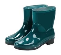 Bottes en caoutchouc pour femme - À talon bas - Antidérapantes - Faciles à mettre et à enlever - Légères et confortables - Polyvalentes - Faciles à nettoyer pour un ajustement plus large au mollet