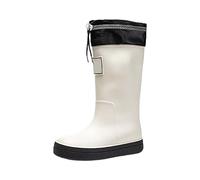 Bottes en caoutchouc pour femme - Bottes de pluie hautes - Chaussures de pluie courtes et larges - Chaussures de jardin élastiques à enfiler - Bottines en caoutchouc imperméables - Chaussures courtes