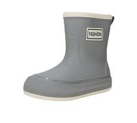 Bottes en caoutchouc pour femme, bottes de pluie mi-hautes, imperméables et antidérapantes, chaussures de travail d'extérieur légères, confortables et respirantes, bottes de pêche, gris, 37 EU