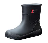 Bottes en caoutchouc pour femme - Bottes mi-hautes - En caoutchouc - Imperméables - Élégantes et tendance - Confortables et respirantes - Chaussures d'équitation élastiques et confortables, Noir , 36