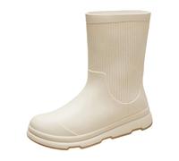 Bottes en caoutchouc pour femme - Bottes mi-hautes imperméables et antidérapantes - Couleur unie - Chaussures de pluie - Bottes de pluie - Bottes de pêche - Chaussures de jardin pour le jardin, la