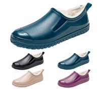 Bottes en caoutchouc pour femme de pluie imperméables, élégantes, bottes courtes avec polaire coupe-vent résistantes, chaussures de plein air, plates, bottes de travail colorées, bottines de pluie