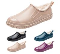 Bottes en caoutchouc pour femme de pluie imperméables, élégantes, bottes courtes avec polaire coupe-vent résistantes, chaussures de plein air, plates, bottes de travail colorées, bottines de pluie