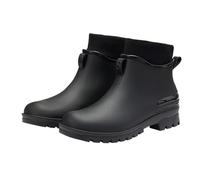 Bottes en caoutchouc pour femme élégantes et pratiques, bottes en caoutchouc imperméables avec doublure chaude, bottes mi-hautes, antidérapantes, bottes de pluie, chaussures de jardin, bottines pour
