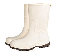 Bottes en caoutchouc pour femme - Hautes - Imperméables - Antidérapantes - Confortables - En caoutchouc - Pour l'extérieur - Chaussures de jardin décontractées à enfiler, beige, 36 EU