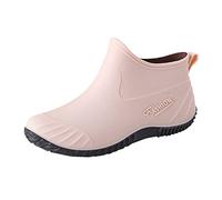 Bottes en caoutchouc pour femme - Imperméables - Antidérapantes - Chaussures de pluie imperméables - Bottines en caoutchouc - Courtes - Été - Imperméables - Pour le jardin et la randonnée, 08 kaki