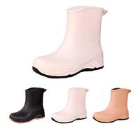 Bottes en caoutchouc pour femme - Imperméables - Faciles à nettoyer - Pour la randonnée, le trekking, la marche en plein air, blanc, 38 EU