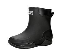 Bottes en caoutchouc pour femme, mi-hautes, légères, imperméables, en caoutchouc, souples, antidérapantes, résistantes à l'usure, basses, légères, à enfiler, Noir , 36 EU