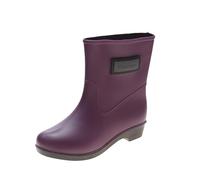 Bottes en caoutchouc pour femme - Talon bas - Antidérapantes - Faciles à nettoyer - Résistantes à l'eau - Faciles à mettre et à enlever - Pour un ajustement plus large au mollet - Pour la pêche dans