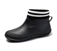Bottes en caoutchouc pour femme, unies, tendance, courtes, imperméables et antidérapantes, pour femme, Noir , 35 EU