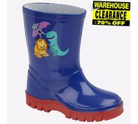 StormWells Bottes en caoutchouc Dinosaure Wellington pour garçons Marine