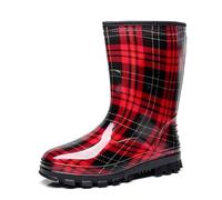 Bottes en caoutchouc pour homme et femme - Bottes de pêche en PVC - Chaussures de pluie - Unisexe - Pour adultes - Imperméables - Antidérapantes - Bottes de jardin, Rouge pastèque, 40 EU