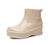 Bottes en Caoutchouc pour Homme et Femme de Pluie Doublées Chaussures Sécurité Hommes Femmes Confortables légantes Doublure Tissu Travail Plein Air Protective Footwear Dull