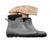 Bottes en Caoutchouc pour Homme et Femme Extérieur Imperméable l'eau Dessus Rond Chaussures Unisexes Courtes Cheville Antidérapant Rembourrage EVA de Pluie Mixte Adulte