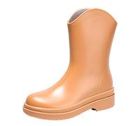 Bottes en caoutchouc pour homme - Large mollet amovible avec intérieur en coton - Bottes de pluie d'extérieur en caoutchouc, marron, 38.5 EU
