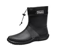 Bottes en caoutchouc pour hommes et femmes - Bottes de pluie courtes - En plastique - Imperméables - Slip On - Bottes de jardin tendance - Chaussures de jardin confortables pour la pêche, le jardinage