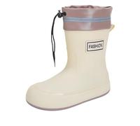 Bottes en caoutchouc semi-hautes imperméables pour femme - Pieds larges - Chaussures de jardin élastiques - Bottes en caoutchouc - Bottes de pêche unisexes - Confortables, beige, 38 EU
