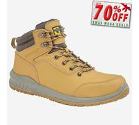 Bottes En Cuir À Lacets De Sécurité Pour Hommes Grafters Tan