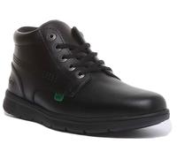 Bottes En Cuir À Lacets Kickers Kelland Hi Pour Jeunes En Noir Taille UK 3 - 6