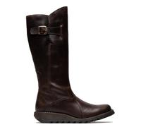 Bottes En Cuir À Talon Wedge MOL 2 Marron Pour Femmes Jusqu'À La Taille UK 3-8