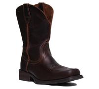Bottes En Cuir Pour Hommes Ariat Rambler Style Western Marron Uk 7 - 12
