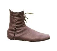 SIULAS Bottes en Cuir PU - Renaissance Medieval Cosplay Boots Bottes de Moto à Lacets Combat Vintage Distressed Bottes en Cuir PU Bottes de Mode pour Femmes et Hommes Cosplay,Marron,45
