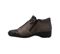 Bottes en Cuir - Rieker - Flowerrido - Marron Comb - Zip - Talon Large - Femme 37