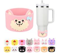 Bottes en silicone en forme d'animal mignon pour Stanley, 1,2 l, housse de protection de fond de bouteille pour gobelet, bottes Stanley 20 887,5 g, accessoires de tasse pour Quencher IceFlow