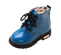Bottes Enfant 33 - Bottines Courtes Résistantes pour Enfants avec Doublure Polaire Chaude Idéales par Temps Froid Chaussures Confortables Et Élégantes Enfants D'Âge (Blue 4-45 Years)