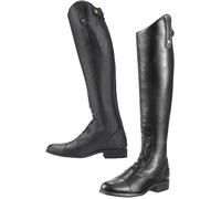 Bottes équestres pour Femmes Bottes de Chevalier en Cuir PU rétro avec Fermeture à glissière arrière en Plein air de Grande Taille à Lacets Bottes d'équitation de Course de Chevaux,Noir,43 E