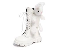 Bottes et Bottines Fille de Cowboy à Lacets Botte de Combat Punk Gothique Bottine avec Fermeture Éclair Confortables à Bout Rond Mode Chaussures Enfants Chaudes Bottes d'équitation Déguisement