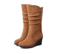 Bottes Femme Automne Hiver Chaud Outdoor Loisirs Scolaire - FUNMOON - Marron 35