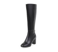 Bottes Femme Bottes Hautes Talon Épais Grande Taille Fermeture Zip Chaussures Élégantes Chevalier Mode Automne Hiver