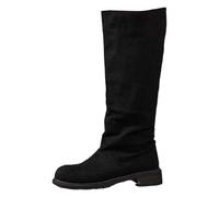 Bottes Femme Chaussure Botte Gros Mollet Noir Cuir Talons Bottines Talon pour Chaussures Noires Hautes Élégantes Femmes Noire a