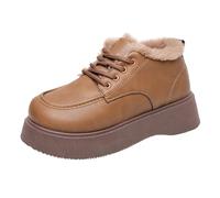 Bottes Femme Compensé Chaudes Confortables à Enfiler Légères Antidérapante | Bottines Élégantes Fourrées Bout Fermé Chaussures Durable et Pratique pour Automne Hiver Casual Neige Outdoor Quotidien