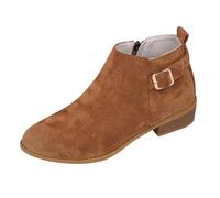 bottes femme cuir Bottine Hiver Femme Confortable Impermeable Bottines Légères Antidérapant Chaussures Matelassé Mi-Mollet Résistantes Faciles À Enfiler Extra Larges bottes mollet large Brun 36