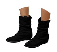 Bottes Femme en Daim, Bottines Classiques à Talon Compensé, Style Western Cowboy, Confortables et Élégantes pour Automne et Hiver, Zip Latéral Facile à Enfiler, Idéales pour un Look Casual ou Chic