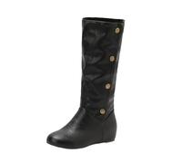 Bottes Femme Genou Haute Confortable Cuissarde Tirer Sur Automne Temps Hiver Boots Vintage Bottes Marche Classique Western Chaussures Botte Montantes Militaires Hipster Club Fête Escarpins Haute