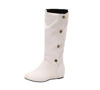 Bottes Femme Genou Haute Confortable Cuissarde Tirer Sur Automne Temps Hiver Boots Vintage Bottes Marche Classique Western Chaussures Botte Montantes Militaires Hipster Club Fête Escarpins Haute