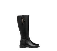 Geox Chaussures décontractées D46TGD cuir semelle caoutchouc respirante pour femme Noir 39 EU
