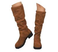 Bottes Femme Hautes en Daim, Bottes de Mode à Talon Bloc Confortable, Chaussures Femmes Bottines Stylées pour Allure Chic au Quotidien, Mariage, Sorties, Design Moderne et Robuste