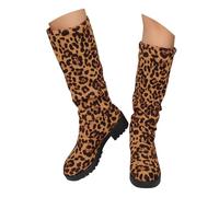 Bottes Femme Hautes en Daim, Bottes de Mode à Talon Bloc Confortable, Chaussures Femmes Bottines Stylées pour Allure Chic au Quotidien, Mariage, Sorties, Design Moderne et Robuste