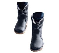 Bottes Femme Hiver Chaudes en Cuir Simili, Bottines Classiques à Lacets, Confortables et Antidérapantes, Idéales pour l'Automne et les Jours Froids, Casual & Élégant pour Sorties et Vie Quotidienne