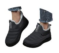 Bottes Femme Hiver Chaudes en Doudoune, Bottines Femme Confortables avec Fourrure Intérieure, Chaussures d'Hiver Anti-Dérapantes Semelle Souple pour Femmes, Style Casual Chaussons Bottes pour Loisirs
