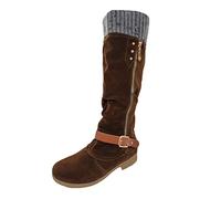 Bottes Femme Hiver, Chic Chaude Confort Antidérapant Fourrées Imperméables Botte de Neige, Bottes Hiver avec Fermeture Éclair, Chaussures Femme imperméable Chaudes, pour un Look Décontracté et Élégant