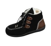 Bottes Femme Hiver Mollet Large Bottes de Neige Femme Chaussure Hiver Botte Plates En Coton Et Toile Épaisse Et Chaude pour Femmes,Nouvelle Automne Botte Chaudes pour Femmes Sans Lacet (Black,41)