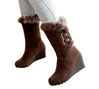 Bottes Femme Hiver Neige Talon Compensé Chaudes | Bottes Fourrées Épaisses Avec Semelle Antidérapante Idéales Pour Froid Neige Activités Extérieures