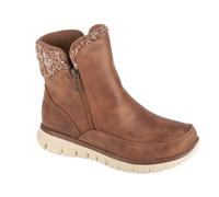 Skechers Ankle Boot pour Femme Synergy Lovely Collab – Tricot microcuir Marron – 38 EU